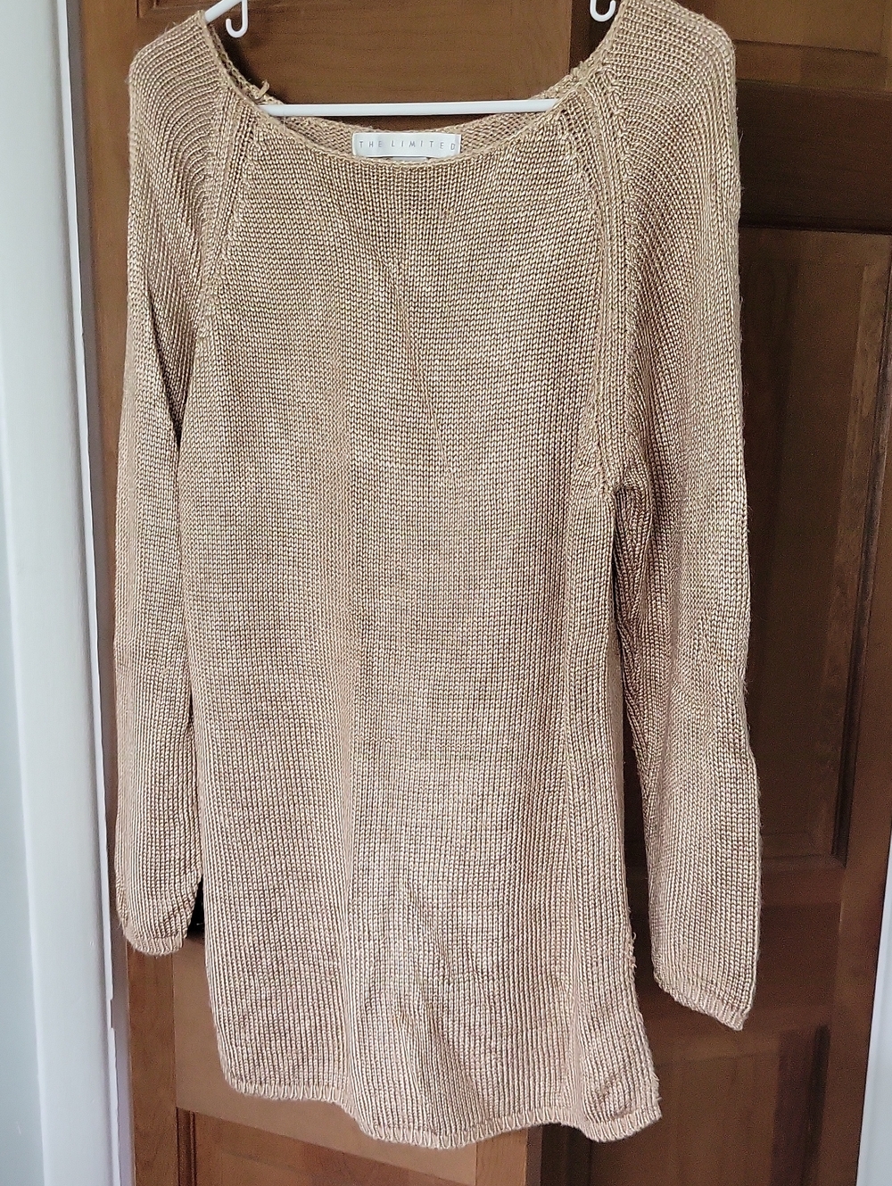 The Limited Metallic Gold Vintage 90s Boatneck Knit Sweater